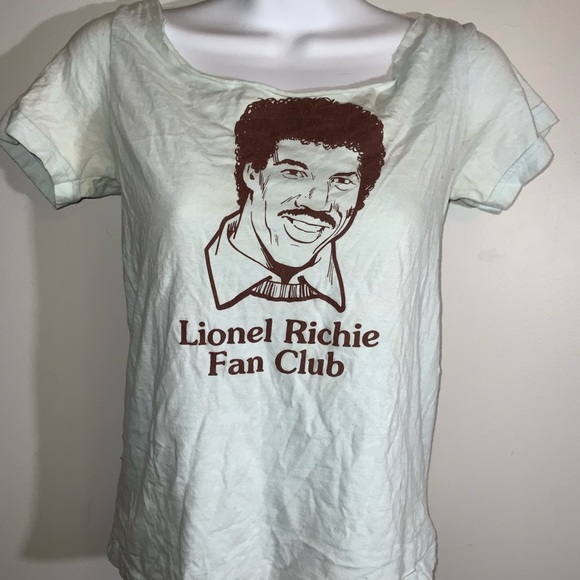 Vintage Light Blue Lionel Richie Fan Club Fitted Tee Sz S - Picture 2 of 6